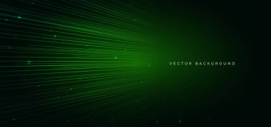 Koyu yeşil arka planda parlayan soyut yeşil köşegen çizgiler. Vektör illüstrasyonu 