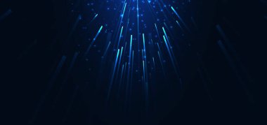 Koyu mavi arka planda yüksek hızlı muticolor diyagonal çizgiler. Yüksek hızlı hareket kavramı. Vektör illüstrasyonu