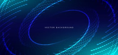 Dot pattern digital communication hi tech on dark blue background. Vector illustration