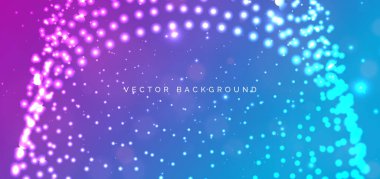 Mavi ve pembe arkaplandaki noktalı çizgiler. Vektör illüstrasyonu