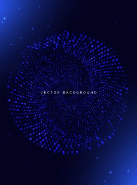 Soyut kare kıvrımları koyu arkaplanda parlıyor. Ürün tasarım konsepti için poster. Vektör illüstrasyonu