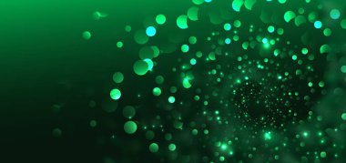 Teknoloji fütüristik nokta parlayan yeşil arka plan. Büyük veri iletişim konsepti. Vektör illüstrasyonu