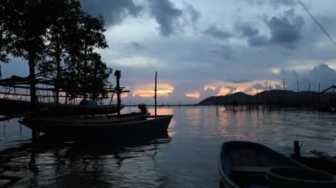 gün batımından önce deniz songkhla Tayland.