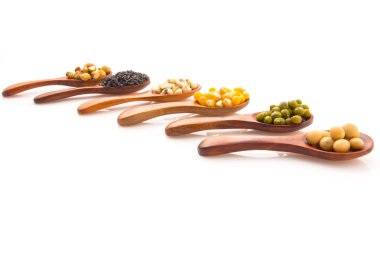 Tahıl Mısır, fasulye, soya, susam ile sağlıklı ürün. Mil