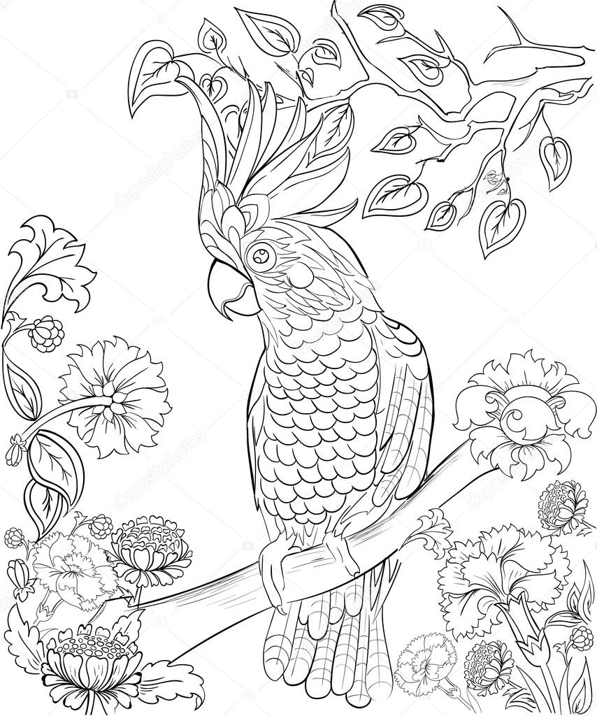Hand drawn ink pattern. Coloring book Coloring for adult Page for coloring book: very interesting and relaxing 
