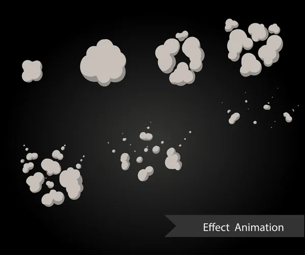 Efeito vetorial. Efeito para o jogo. Explodir animação efeito. Molduras de explosão de desenhos animados —  Vetores de Stock