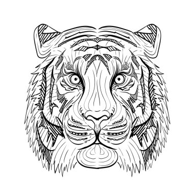 Elle çizilmiş mürekkep desen. Yetişkin için boyama kitabı