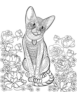 Elle çizilmiş mürekkep desen. Yetişkin için boyama kitabı