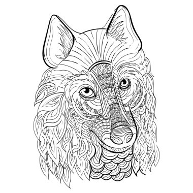 Elle çizilmiş mürekkep desen. Yetişkin için boyama kitabı