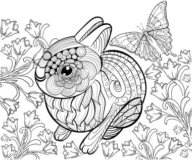 Elle çizilmiş mürekkep desen. Yetişkin için boyama kitabı