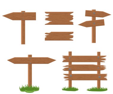 Ahşap işaretler, vektör Icon set