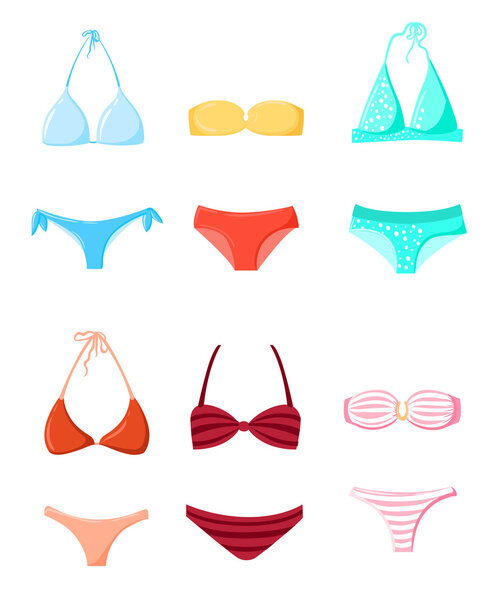 Плавательные костюмы Летний набор силуэтов Бикини
