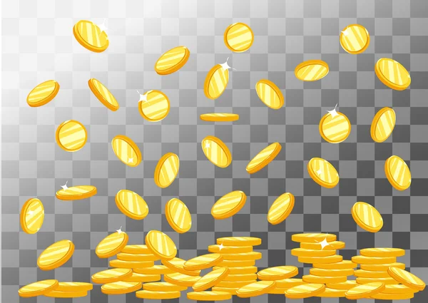 Vector Illustration of flying golden coins. — Stock Vector