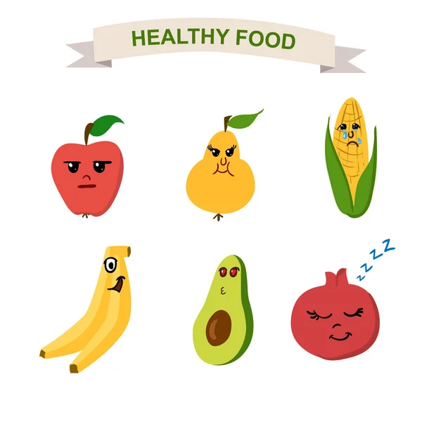 健康食品，健康生活方式。膳食蔬菜. — 图库矢量图片
