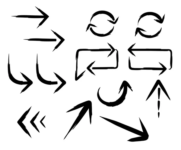 Vector aislado dibujado a mano flechas conjunto elementos decorativos web — Archivo Imágenes Vectoriales