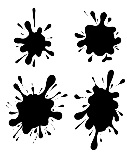 Διάνυσμα μελάνι blots σε λευκό φόντο Grunge συλλογής βούρτσα — Διανυσματικό Αρχείο