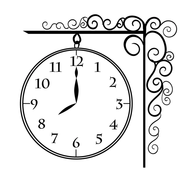 Vector vintage clocks Black wall clock vector isolated — Stock Vector