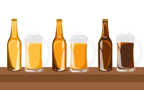 Cerveza vector set vasos diferentes tipos . — Vector de stock