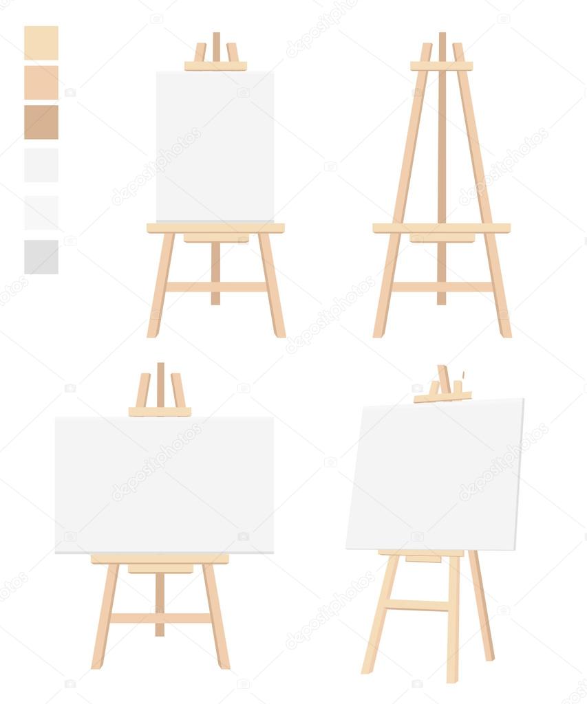 Blank, canvas, cartoon, easel, object, stand, white icon - Download