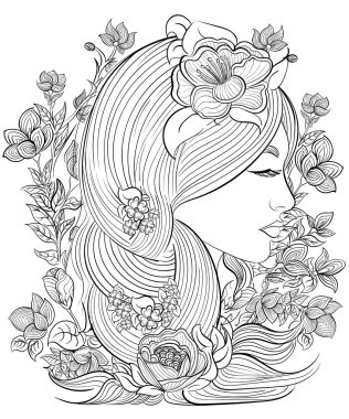 Elle çizilmiş mürekkep desen. Yetişkin için boyama kitabı