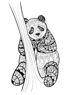 Elle çizilmiş mürekkep desen. Yetişkin için boyama kitabı