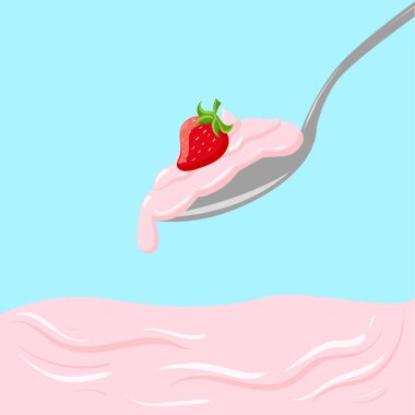 Yoğurt veya krem beyaz resimde üzerinde