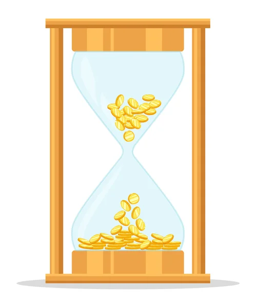 时间就是金钱。业务概念卡通插画平面样式。截止日期和硬币的概念 — 图库矢量图片
