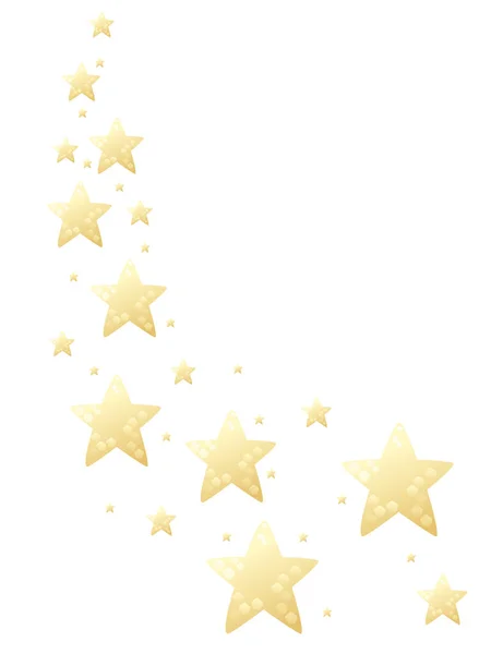 Flying golden stars decor element flat vector illustration on white background —  Vetores de Stock