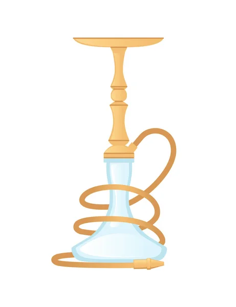 Herramienta de hookah azul moderno poco saludable para fumar ilustración vectorial plana aislada sobre fondo blanco — Vector de stock