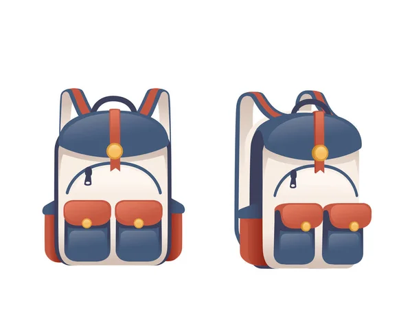 Mochila Blanca Para Uso Diario Diseño Casual Ilustración Vectorial Plana — Vector de stock