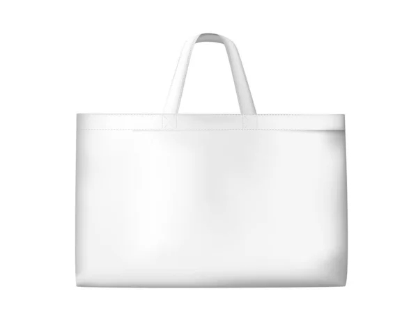 White Cloth Cotton Bag Eco Shopping Realistic Vector Illustration White — Stock Vector