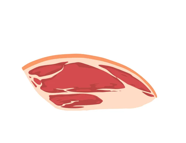 Kawałek Surowego Mięsa Plasterkach Świeżego Mięsa Dla Wektora Bbq Ilustracji — Wektor stockowy