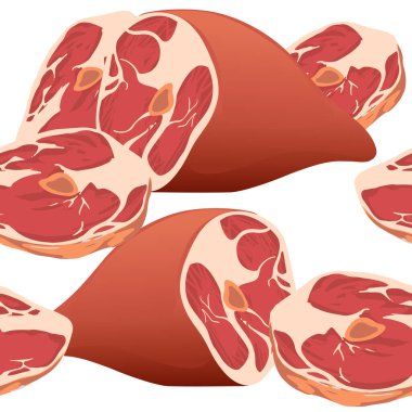 Beyaz arka planda dilimlenmiş ham vektör çiziminin kusursuz deseni