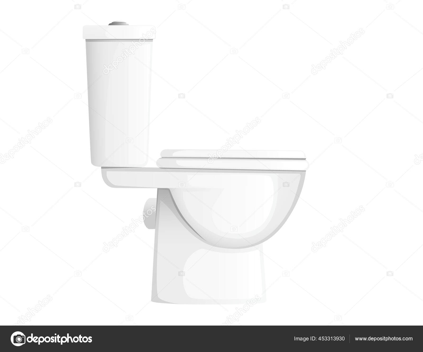 White ceramic toilet bowl with closed lid side view realistic vector  illustration Stock Vector by ©alfadanz.stock.gmail.com 453313930, image size:1600x1331