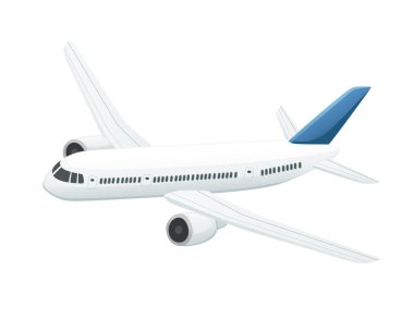 Beyaz arka planda beyaz yolcu uçağı çizimi