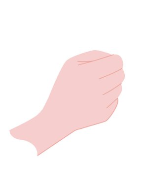 Beyaz arkaplanda izole edilmiş düz vektör illüstrasyonunun insan eli tutuş hareketleri