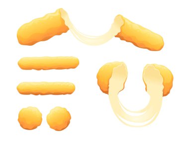 Kızarmış mozzarella peyniri beyaz arka planda izole edilmiş fast food vektör çizimi.