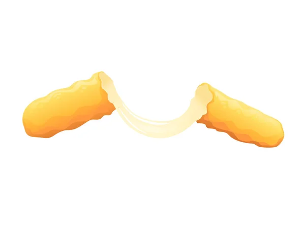 Смажений сир моцарела палички фаст-фуду закуски Векторні ілюстрації ізольовані на білому фоні — стоковий вектор