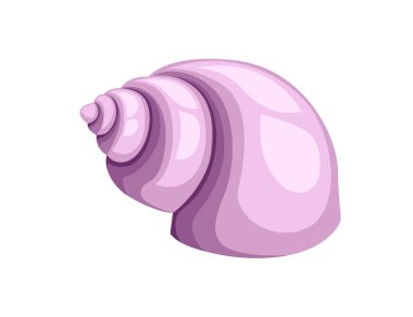 Pembe deniz kabuğu, beyaz arkaplanda izole edilmiş basit bir denizcilik hatırası vektör çizimi.