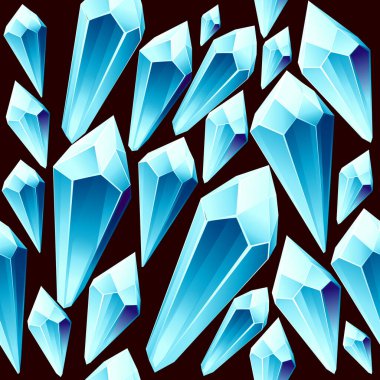 Pürüzsüz desen mavi renk büyük parlak mineral cevheri düz vektör çizimi oyun için arka plan çizgi film tasarımı ögesi