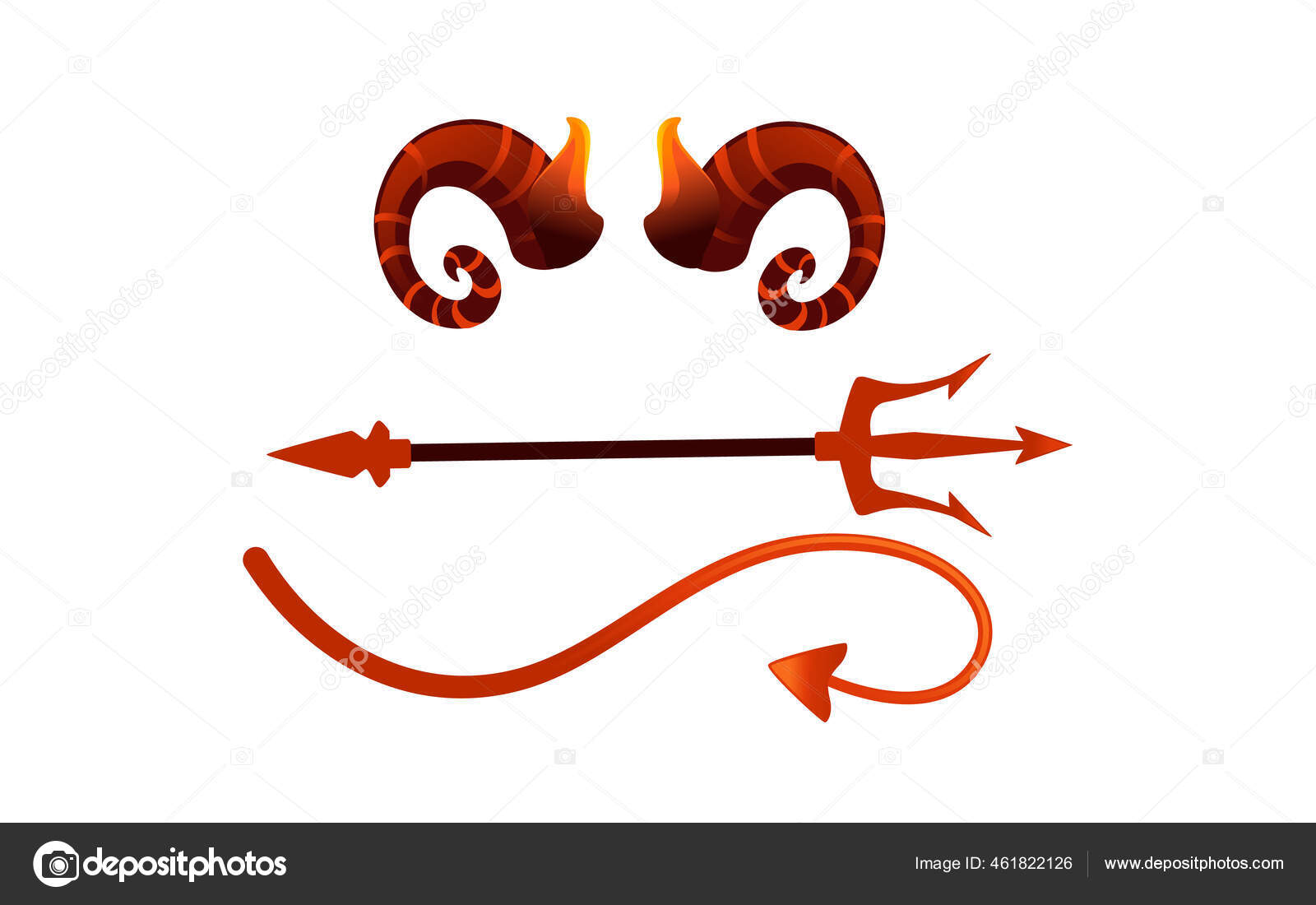 Devil horn and tail red satan trident carnival party head accessory