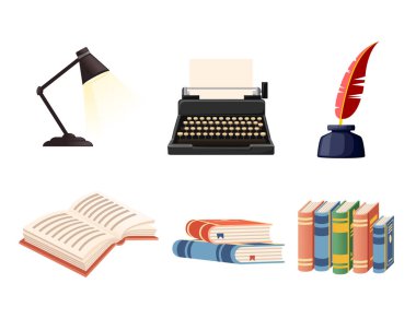 Kusursuz şablon edebiyat dersleri çevrimiçi eğitim konsepti veya beyaz arkaplan üzerine okul ders vektör ilülasyonu.