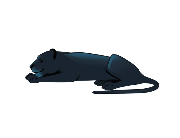 Μαύρος Πάνθηρας Άγρια Μεγάλη Γάτα Αφρικανική Ζούγκλα Κυνηγός Κινουμένων Σχεδίων — Διανυσματικό Αρχείο