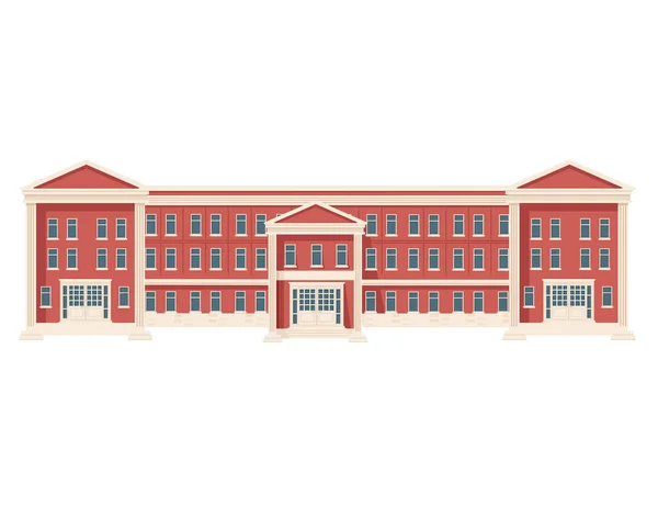 Rode Kleur Klassieke Usa Architectuur Overheid Gebouw Vector Illustratie Witte — Stockvector