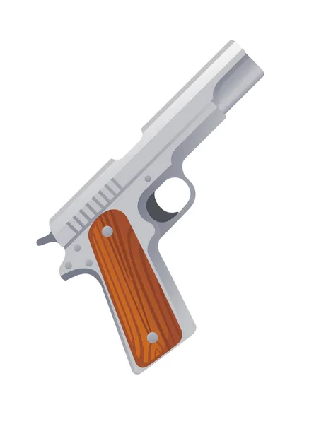 Modern Handgun Pistol Colt 1911 Vector Illustration White Background — Stock Vector