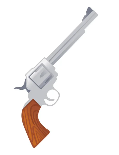 Tabanca Revolver Beyaz Arkaplanda Eski Model Silah Vektör Çizimi — Stok Vektör