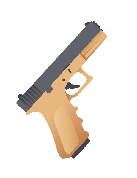 Pistola Moderna Glock Pistola Vettoriale Illustrazione Sfondo Bianco — Vettoriale Stock