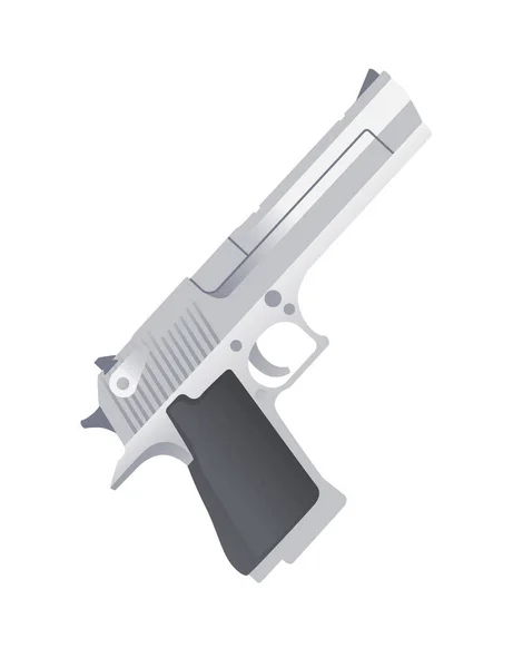 Modern Handgun Desert Eagle Pistol Vector Illustration White Background — Stock Vector