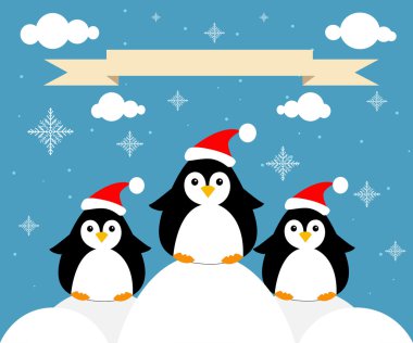 Penguenler bir tebrik kartı