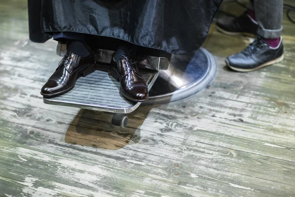 Groom black shoes — Stock Photo, Image